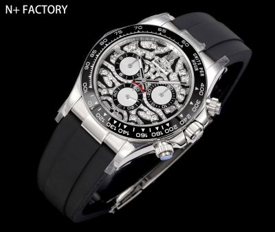 N Factory Rolex Tiger Daytona 40mm 7750/4310/4131 Movement 904L Steel Diamond Face Watch